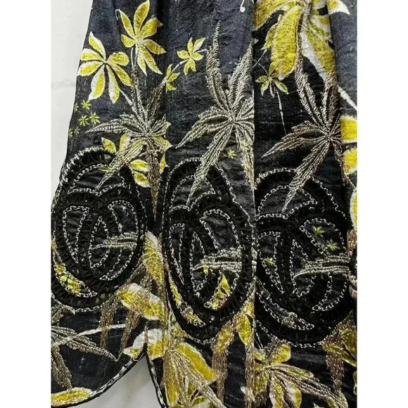 SUNO‎ (6) Black & Yellow 100% Silk Mini Sleeveless Fit & Flare Eyelet Mini Dress - Picture 6 of 14